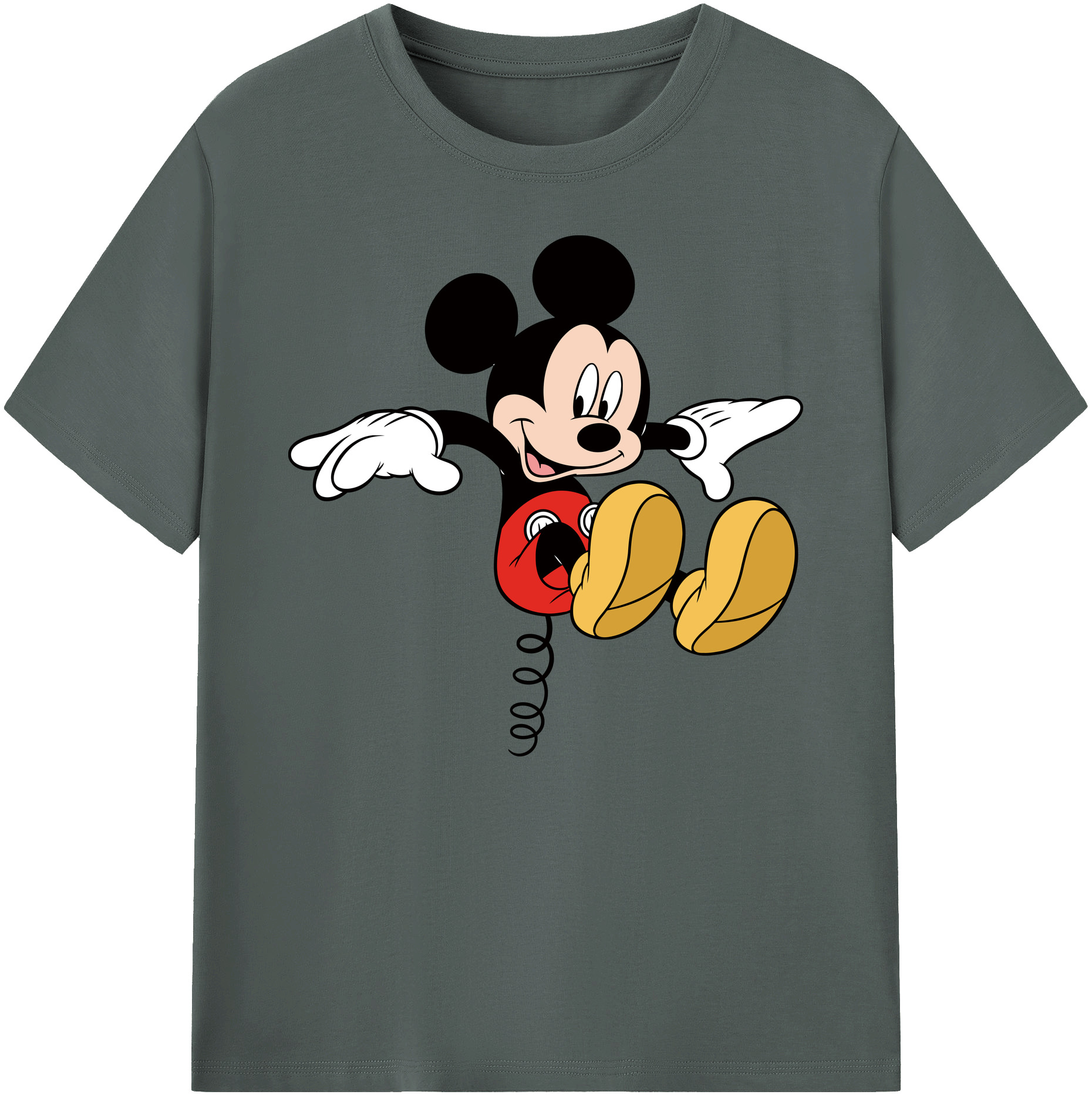 ミッキーマウス Mickey Mouse 綿100％ メンズ半袖Tシャツ｜肌触りやわらか＆通気性